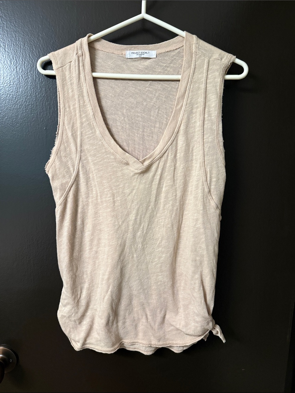 Project Social T Lightweight V-Neck Tank Top - Neutral Beige